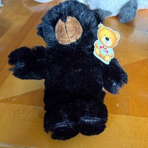 Black Plush Bear with Tan Face - Soft Kids Stuffed Animal